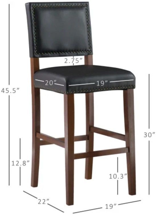 Linon Brook Black Bar Stool-2
