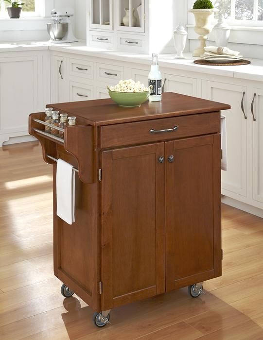 homestyles® Cuisine Cart Brown Kitchen Cart-1