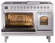 Ilve® Nostalgie II Noblesse 48'' Stainless Steel Pro Style Dual Fuel Range with Chrome Trim-3