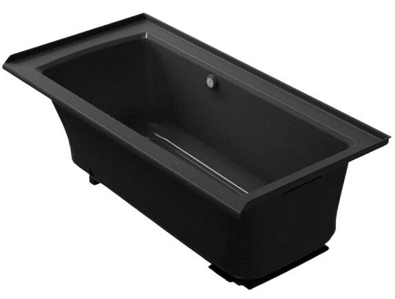 KOHLER® Archer® Black 60" x 30" Alcove Heated BubbleMassage™ Air Bath - Right Drain-0