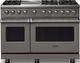 Viking® 5 Series 48" Damascus Gray Pro Style Dual Fuel (LP) Range with Polished Chrome Trim-0