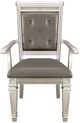 Homelegance® Bevelle Dark Gray/Silver Dining Arm Chair-2
