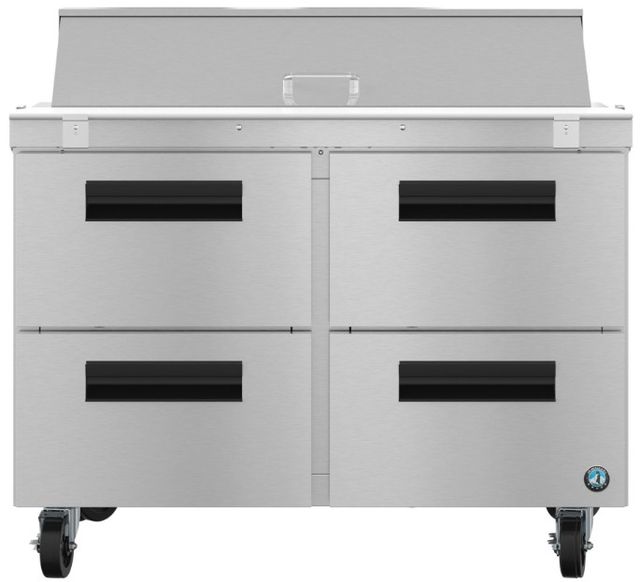 Hoshizaki 48" 13.66 Cu. Ft. Stainless Steel Two Section Sandwich Prep Table Refrigerator with Stainless Drawers-0