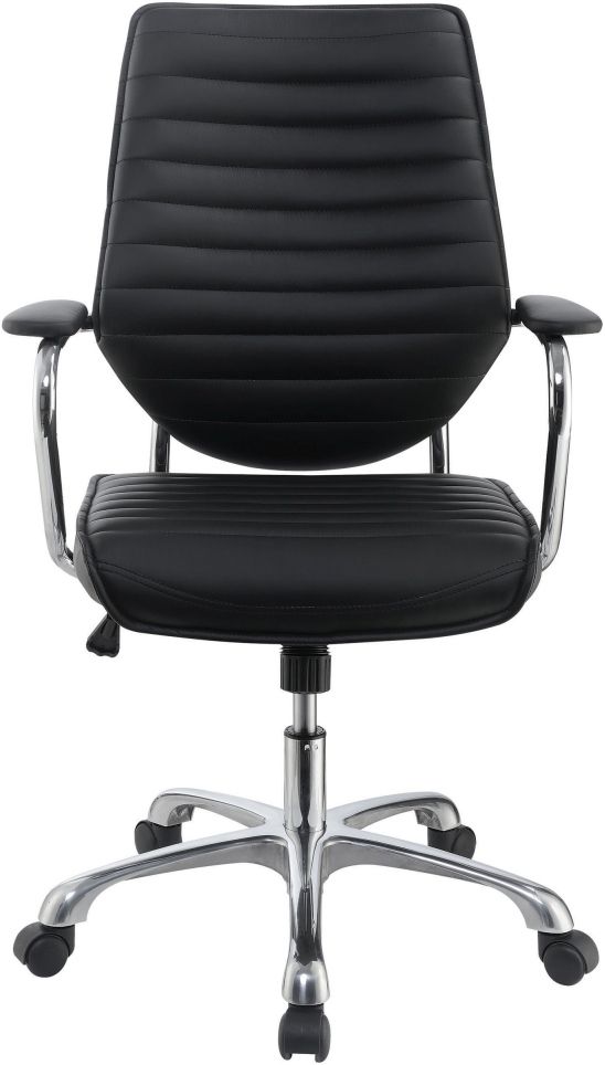 Coaster® Chase Black/Chrome High Back Office Chair