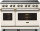 Viking® 5 Series 48" Pure White Pro Style Induction Range with Brushed Brass Trim-4
