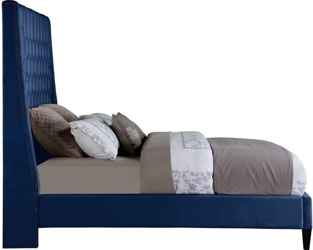 Meridian Furniture Fritz Navy Velvet Queen Bed-2