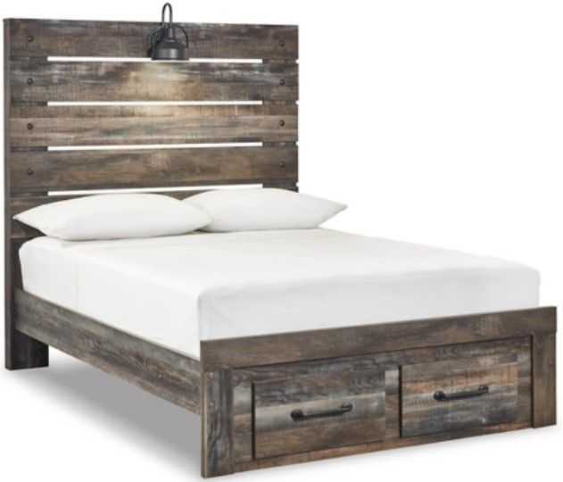 Signature Design by Ashley® Drystan 5-Piece Brown Rustic Full Panel Bed Set-1