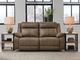 Signature Design by Ashley® Max-Media 2-Piece Biscotti Power Reclining Sectional Loveseat-1