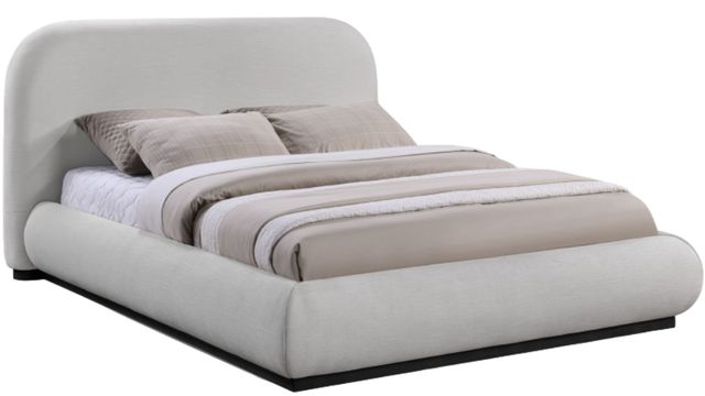Meridian Furniture Vaughn Grey Queen Chenille Fabric Upholstered Panel Bed-0