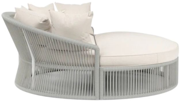 Sunset West Miami Silver Gray Aluminum/Olefin Rope Outdoor Daybed with Echo Ash Cushion-1