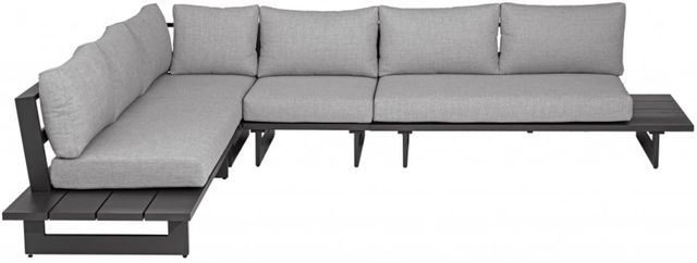 Meridian Furniture Maldives 4-Piece Black/Gray Aluminum/Fabric Outdoor Sectional-1