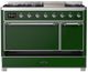 Ilve® Majestic III 48" Emerald Green Pro Style Dual Fuel Natural Gas Range with Solid Door and Chrome Trim-2