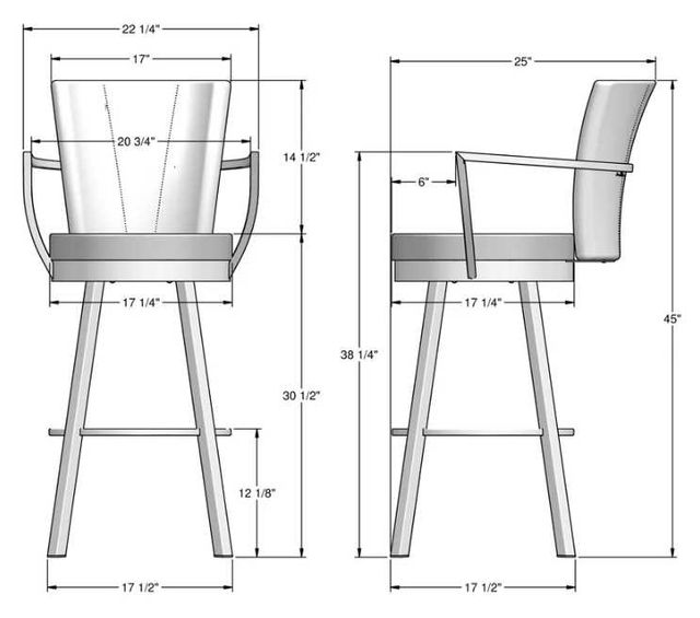 Amisco Customizable Cardin Swivel Spectator Stool-1