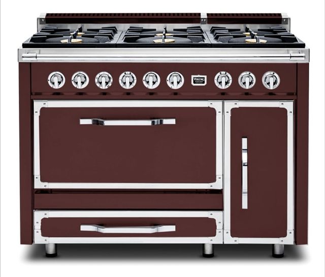 Viking® Tuscany 48" Kalamata Red Dual Fuel Pro-Style Dual Fuel Natural Gas Range-0