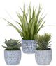 Uttermost® Puebla 3-Piece Blue/White Greenery Pots Set-0