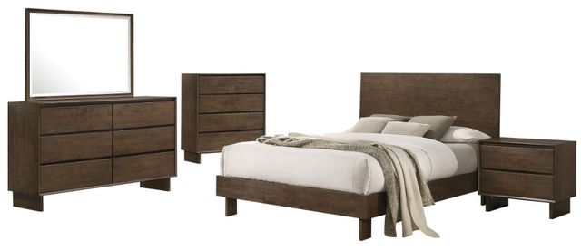 Coaster® Glenwood 5-Piece Warm Brown Eastern King Bedroom Set-0