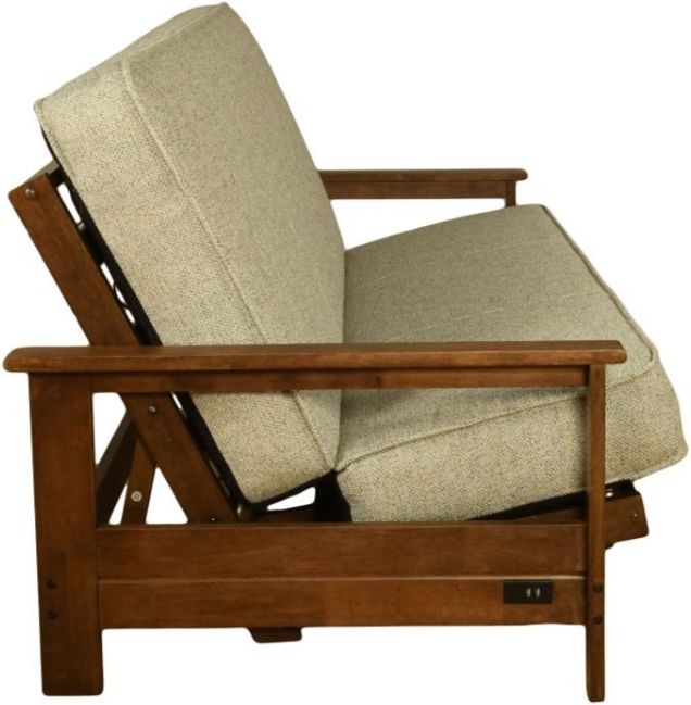Kodiak Furniture Emily Brownstone/Monte Toro Pistachio Full Futon Frame with Mattress-2