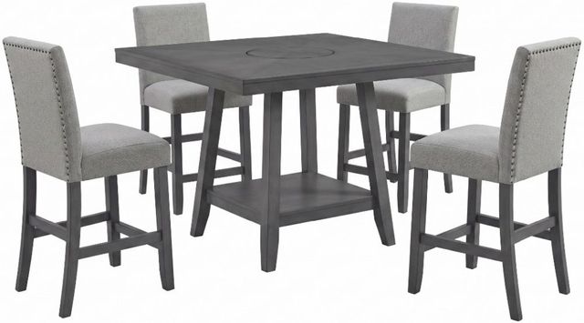 Elements International Seneca 5-Piece Gray Counter Dining Set-0