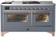 Ilve® Majestic III 60" Blue Gray Pro Style Dual Fuel Natural Gas Range with French Top and Copper Trim-0