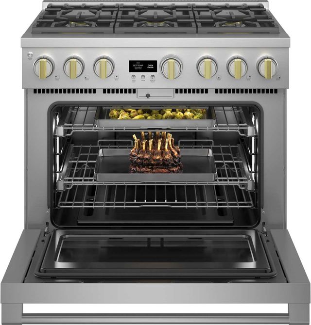 Monogram® Statement Collection 36" Stainless Steel Pro Style Slide In Natural Gas Range-8