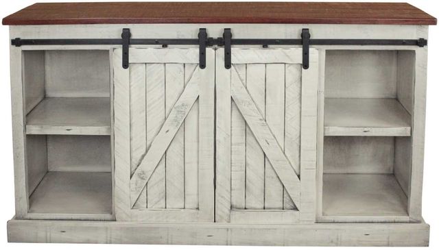 American Heartland Manufacturing Rustic Two Tone 68" Tall Provincial Fireplace Console-3