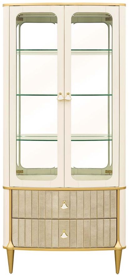 Michael Amini® Scotts Square Light Champagne Display Cabinet-1