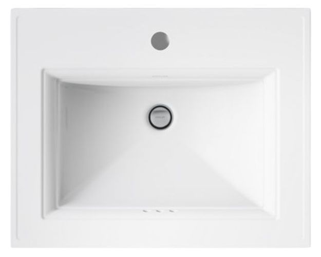 Kohler Memoirs® Stately White 22.75" Rectangular Drop-In Bathroom Sink-1