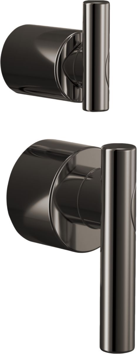Brizo Roccesco™ Brilliance® Black Onyx 2-Piece Pressure Balance Valve with Integrated Diverter Trim Lever Handle Kit-0