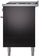 Ilve® Professional Plus II 60" Glossy Black Pro Style Dual Fuel Range-3