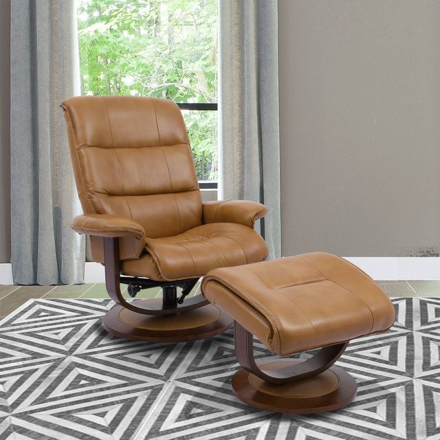 Parker House® Knight 2-Piece Butterscotch Manual Reclining Swivel Chair and Ottoman Set-1