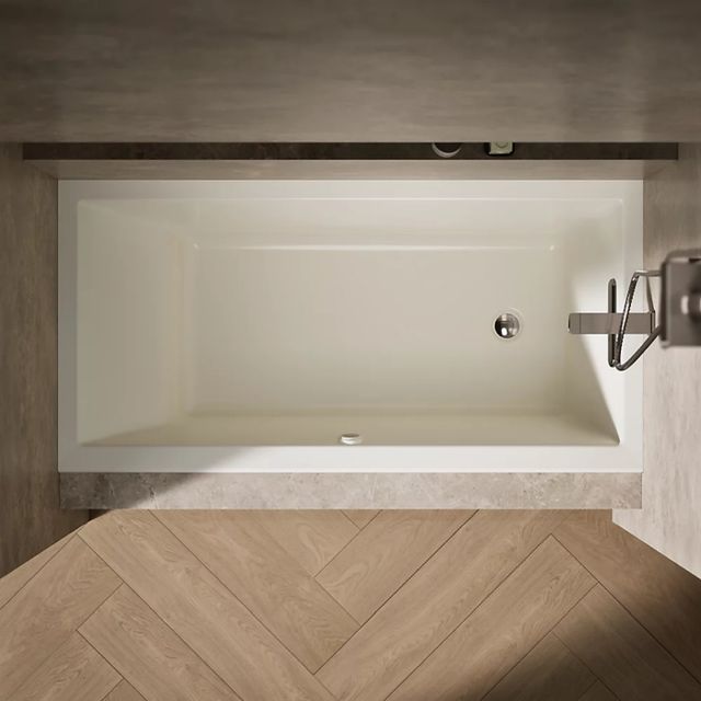 KOHLER® Underscore® Biscuit 60" x 30" Alcove Heated BubbleMassage™ Air Bath - Right Drain-1