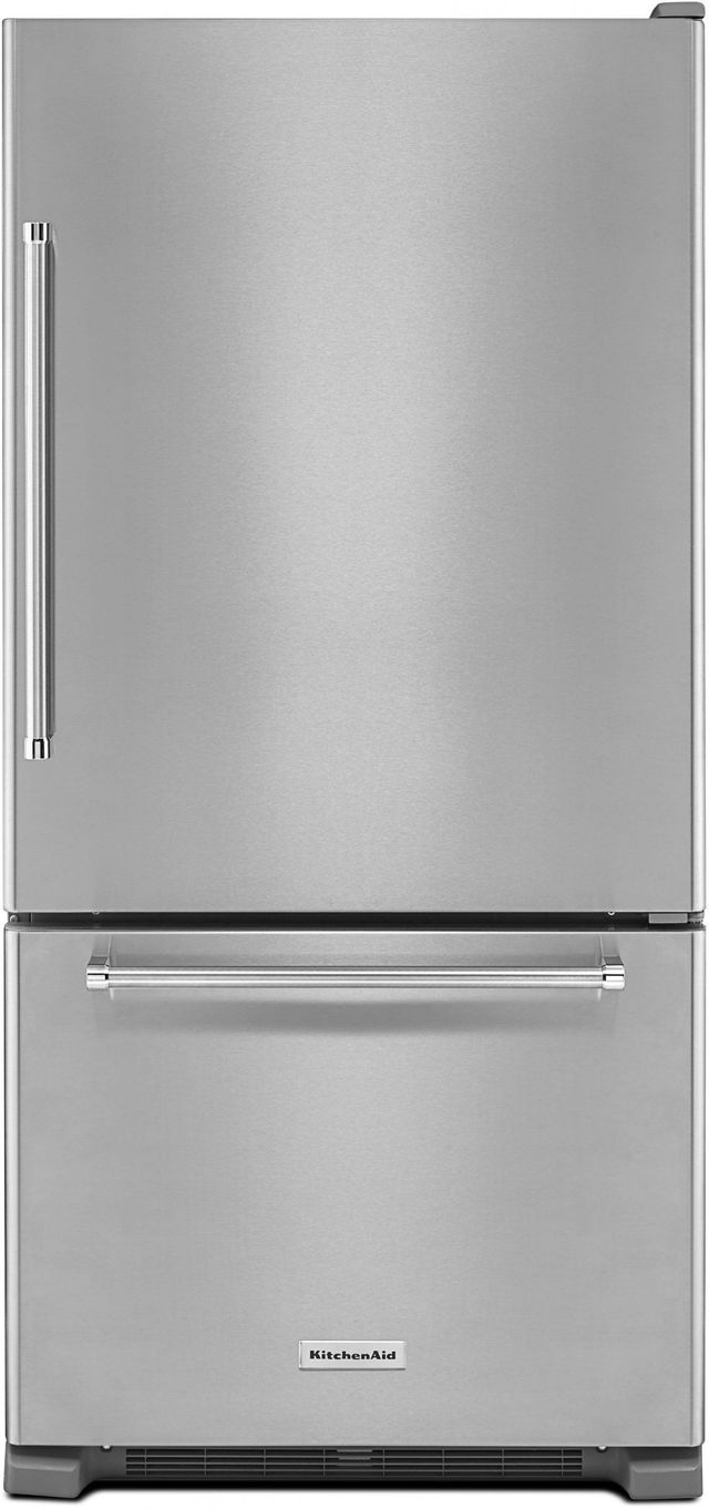 KitchenAid® 33 in. 22.1 Cu. Ft. Stainless Steel Bottom Freezer Refrigerator