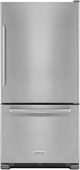 KitchenAid® 33 in. 22.1 Cu. Ft. Stainless Steel Bottom Freezer Refrigerator-0