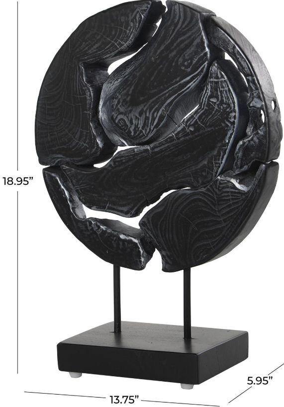 Deco Marche Black Abstract Circular Cutout Sculpture-3
