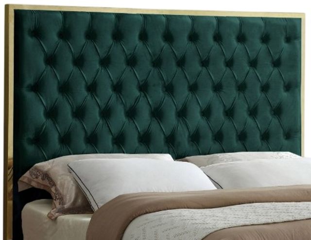 Meridian Furniture Lana Green Queen Upholstered Panel Bed-1