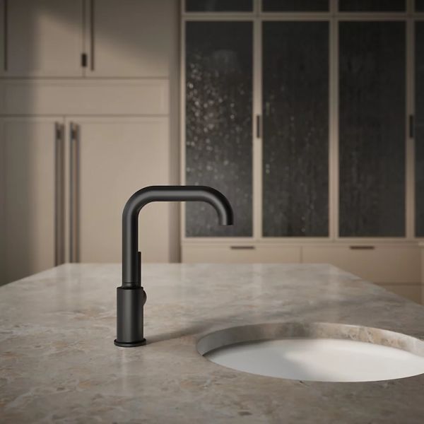 KOHLER® Purist® Matte Black Single-Handle Bar Sink Faucet-4