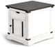 Sunny Designs™ Barn Door French Country White End Table with Brown Top -0