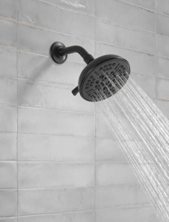 Delta Universal Showering Matte Black 6" 8-Setting Shower Head-4