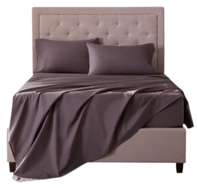 Malouf™ Classic 3-Piece Charcoal Cotton Twin Sheet Set-0