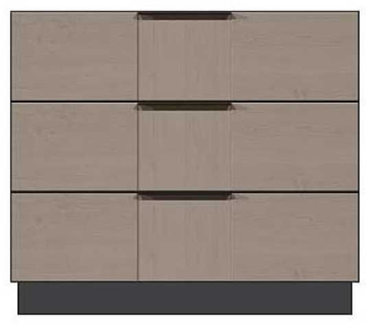 Country View Woodworking Customizable American Modern 36" 3-Drawer Black Bar Plinth Base Bedside Chest-0