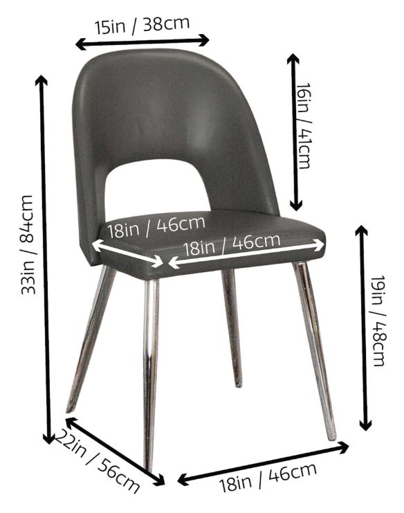 Cramco Mars Charcoal Gray/Chrome Dining Side Chair-2