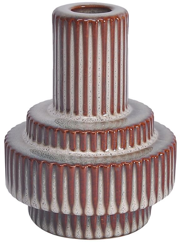 Moe's Home Collection Maud Antique Brown Large Stoneware Candle Holder-0