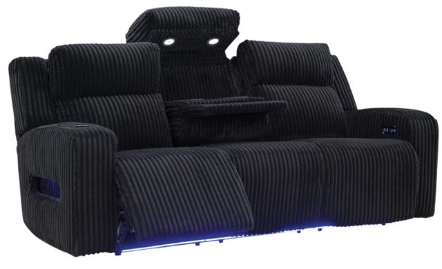 Signature Design by Ashley® Forest Lake Black Power Reclining Sofa with Adjustable Headrest-3