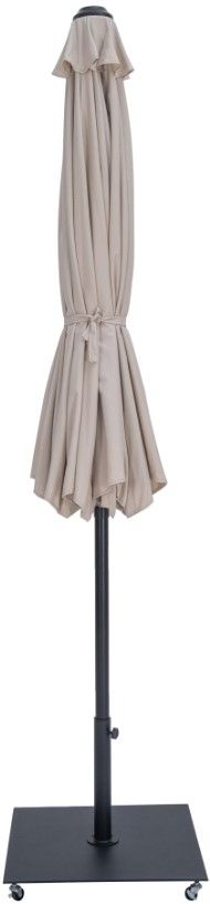 Meridian Furniture Fiji Beige/Matte Black Aluminum Outdoor Patio Umbrella and Base-1