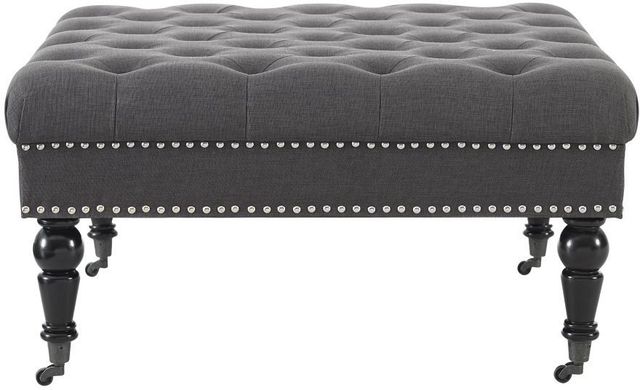 Linon Isabelle Charcoal Tufted Accent Ottoman-1