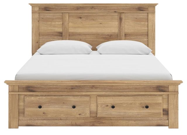 Signature Design by Ashley® Makidern Tan King Panel Bed with 2-Drawer Storage-2