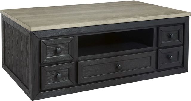Signature Design by Ashley® Foyland Brown Lift-Top Coffee Table with Black Base -0