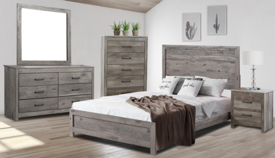 American Wholesale Furniture Langston 5-Piece Grey Bedroom