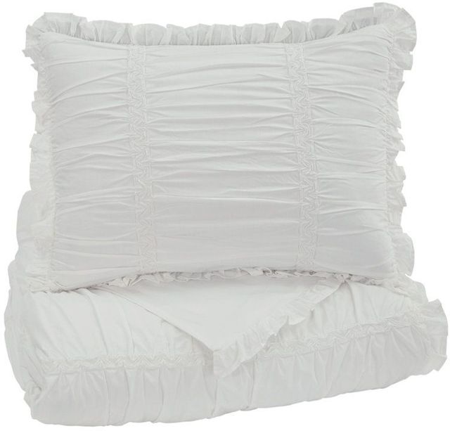 Signature Design by Ashley® Brently 2-Piece White Twin Duvet Cover Set-0