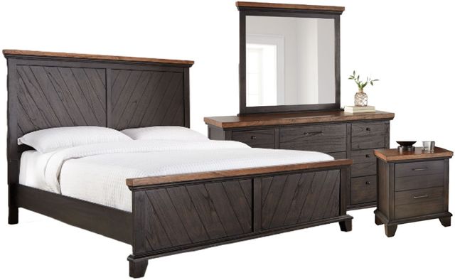 Steve Silver Co. Bear Creek 4-Piece Camel/Sabel Queen Bedroom Set-0
